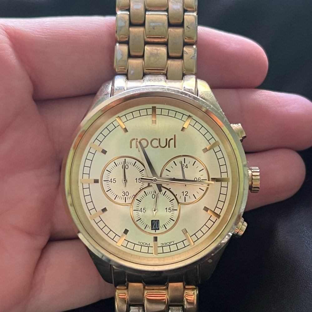 Rip Curl Gold Tone Chronograph Watch